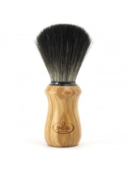 Brocha de Afeitar Fibra "Tejón Negro" Hi Brush Madera Olivo Omega