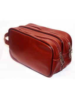 Epsilon Brown Leather Men's Wash Bag