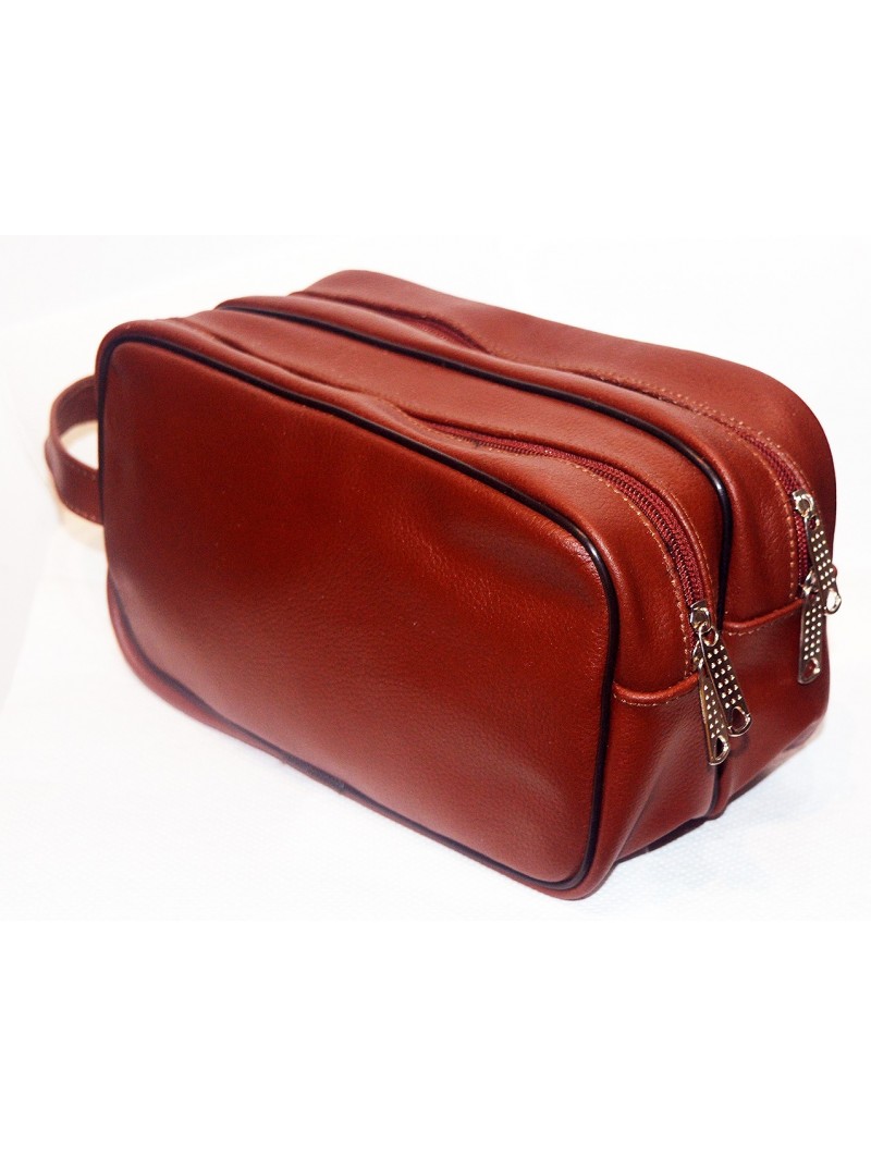 Epsilon Brown Leather Men's Wash Bag