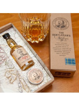 Captain Fawcett Whisky Moustache Wax & Whisky Gift Set