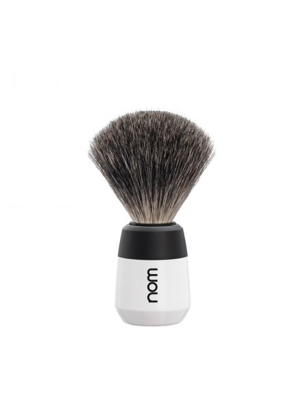 Mühle Nom Max Shaving Brush Pure Badger Plastic White