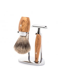 Set Afeitado Mühle Brocha Afeitar Fine Badger, Maquinilla Clásica & Stand Serie Kosmo