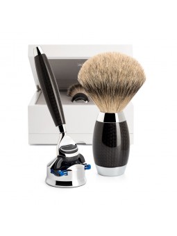 Mühle Limited Edition Mach3 Fusion Razor & Shaving Brush Carbon