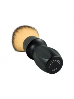 Brocha de Afeitar Tejón Punta Plata Fibra Plissoft Matte Black 400 24mm Razorock