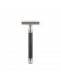 Edwin Jagger Double Edge Stainless Steel Safety Razor Grooved Anodised Gun Metal