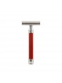 Edwin Jagger Double Edge Stainless Steel Safety Razor Grooved Anodised Red