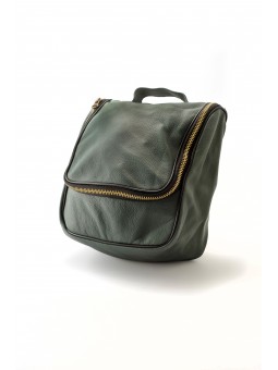 Neceser Cuero con Colgador Verde Militar