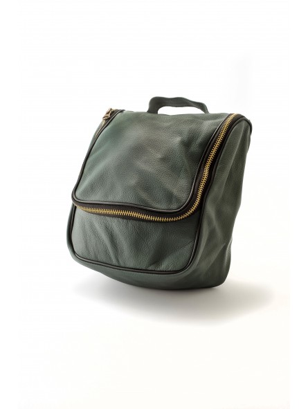 Epsilon Militar Green Leather Men's Wash Bag