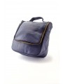 Epsilon Navy Blue Leather Men's Wash Bag