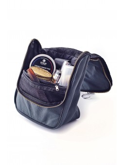 Epsilon Navy Blue Leather Men's Wash Bag