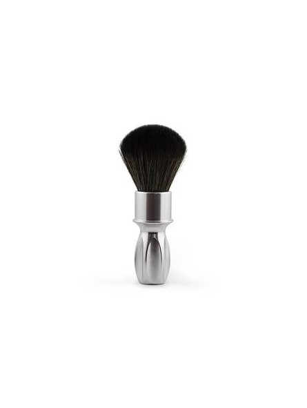 Brocha de Afeitar Sintética Plissoft Negra F-400 con Mango Plata RazoRock