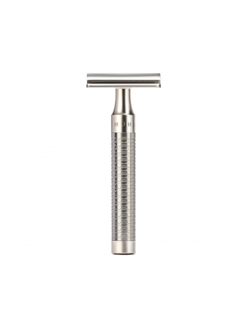 Safety razor MÜHLE, closed foam edge, stainless steel, silver matt