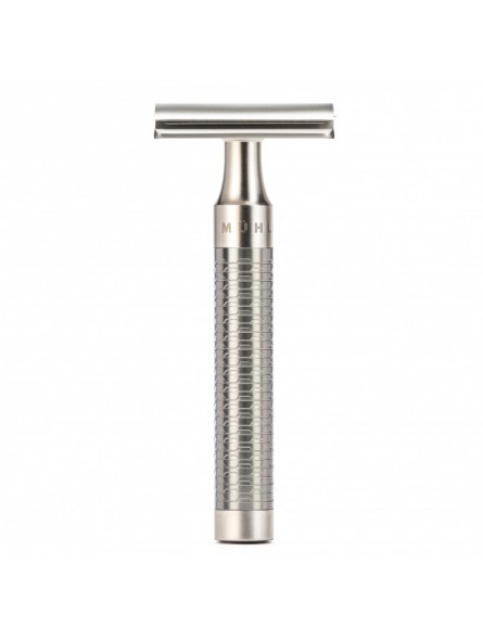 Safety razor MÜHLE, closed foam edge, stainless steel, silver matt