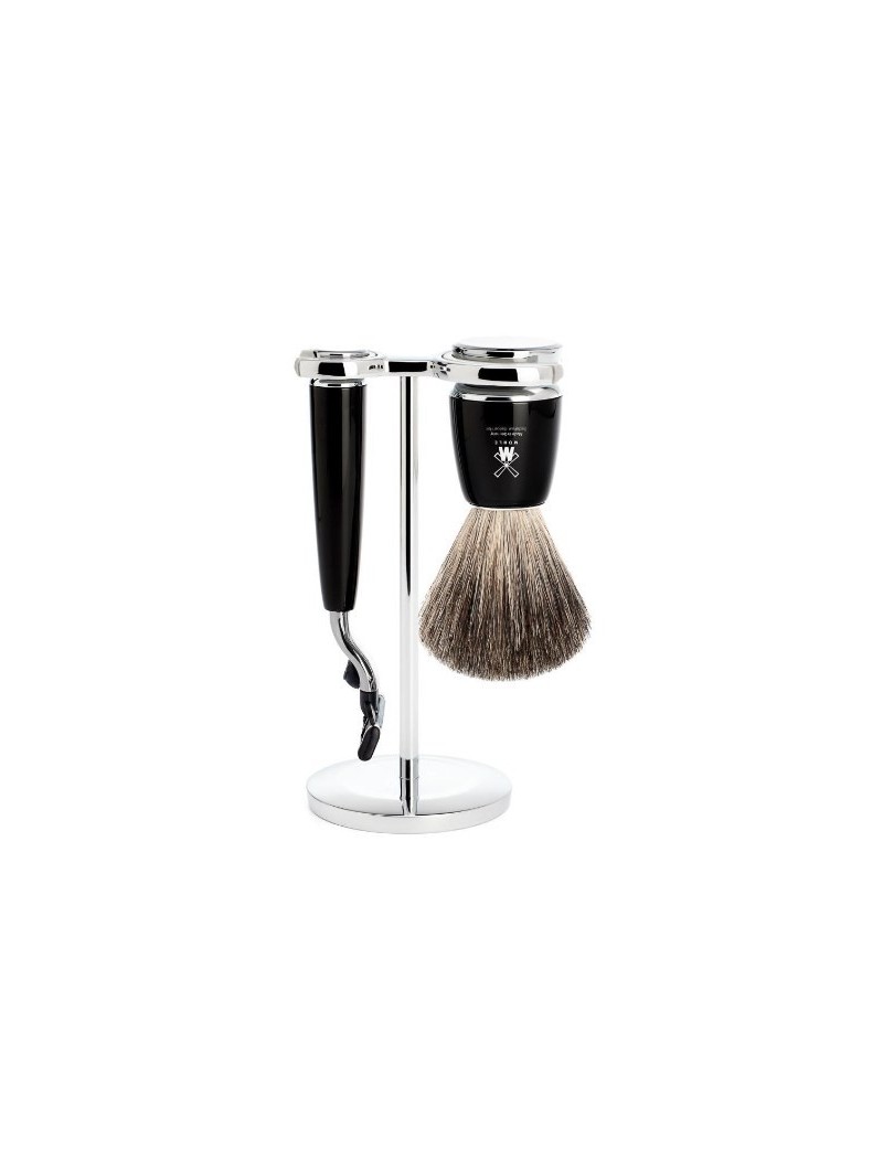 Mühle Rytmo Shaving Set Pure Badger Shaving Brush, Mach3 Razor & Stand