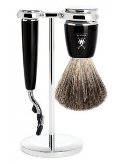 Mühle Rytmo Shaving Set Pure Badger Shaving Brush, Mach3 Razor & Stand