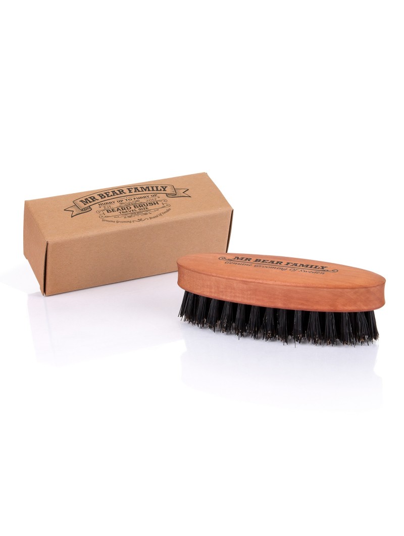 Mr Bear Family Travel Beard Brush Natural Bristles