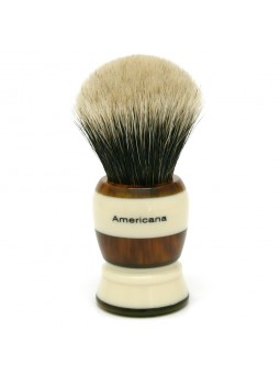 Brocha de Afeitar Shavemac Punta Plata D01 Dos Bandas Fan Shape 48mm Americana