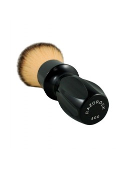 Razorock Plissoft Glossy Black 400 Silvertip Fibre Shaving Brush 24mm