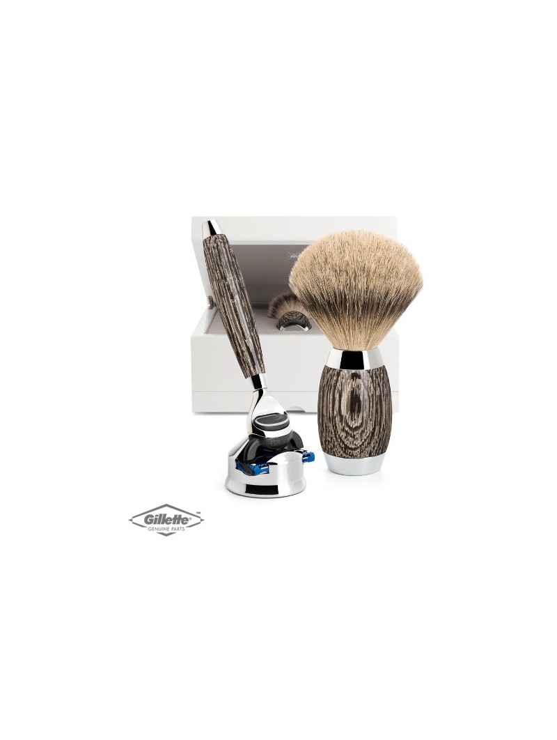 Mühle Limited Edition Mach3 Fusion Razor & Shaving Brush Ancient Oak