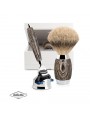 Set Afeitado Brocha de Afeitar Punta Plata & Maquinilla Gillette Fusion Roble Antiguo Mühle