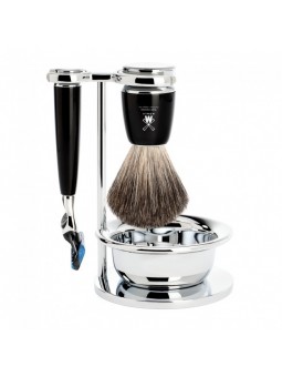 Mühle Rytmo Shaving Set Pure Badger Shaving Brush, Fusion Razor, Bowl & Stand