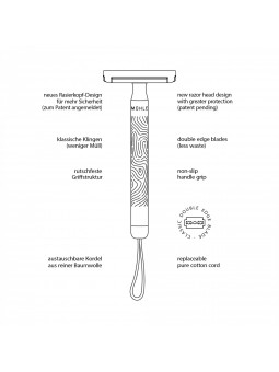 Mühle Unisex Safety Razor Companion with Cotton Strap Stone