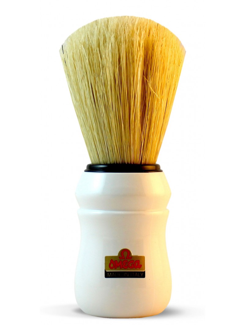 Brocha Afeitar Barbera Omega Cerda Nº 49 Mango Blanco