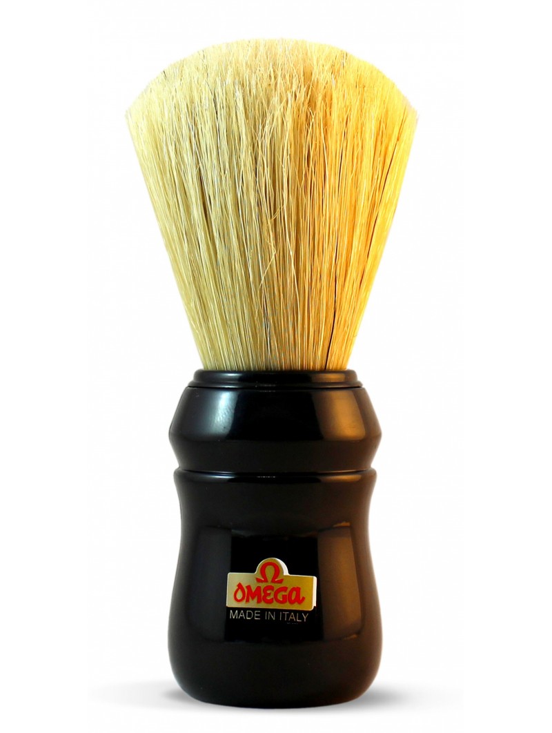 Omega Professional Nº49 Pure Bristle Shaving Brush Black Handle