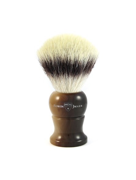 Edwin Jagger Shaving Brush Synthetic Silver Tip Light Horn XL