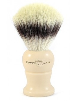 Edwin Jagger Shaving Brush Synthetic Silver Tip Ivory XL