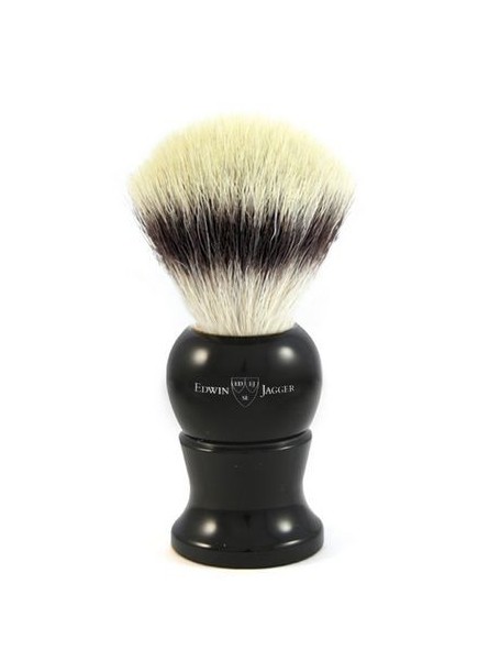 Edwin Jagger Shaving Brush Synthetic Silver Tip Ebony L