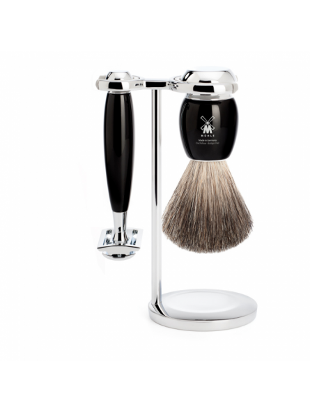 Mühle Shaving Set  Pure badger & Safety Razor Resin Black