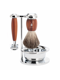 Mühle Shaving Set Silvertip Badger, Safety Razor, handle material metal rosegold