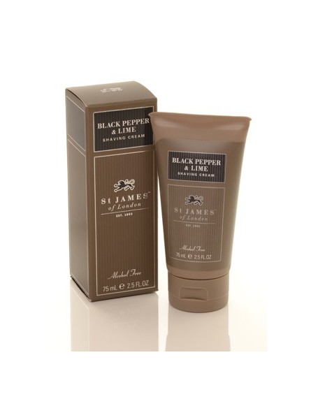 Crema de Afeitar St. James of London Pimienta Negra & Lima tubo75ml 