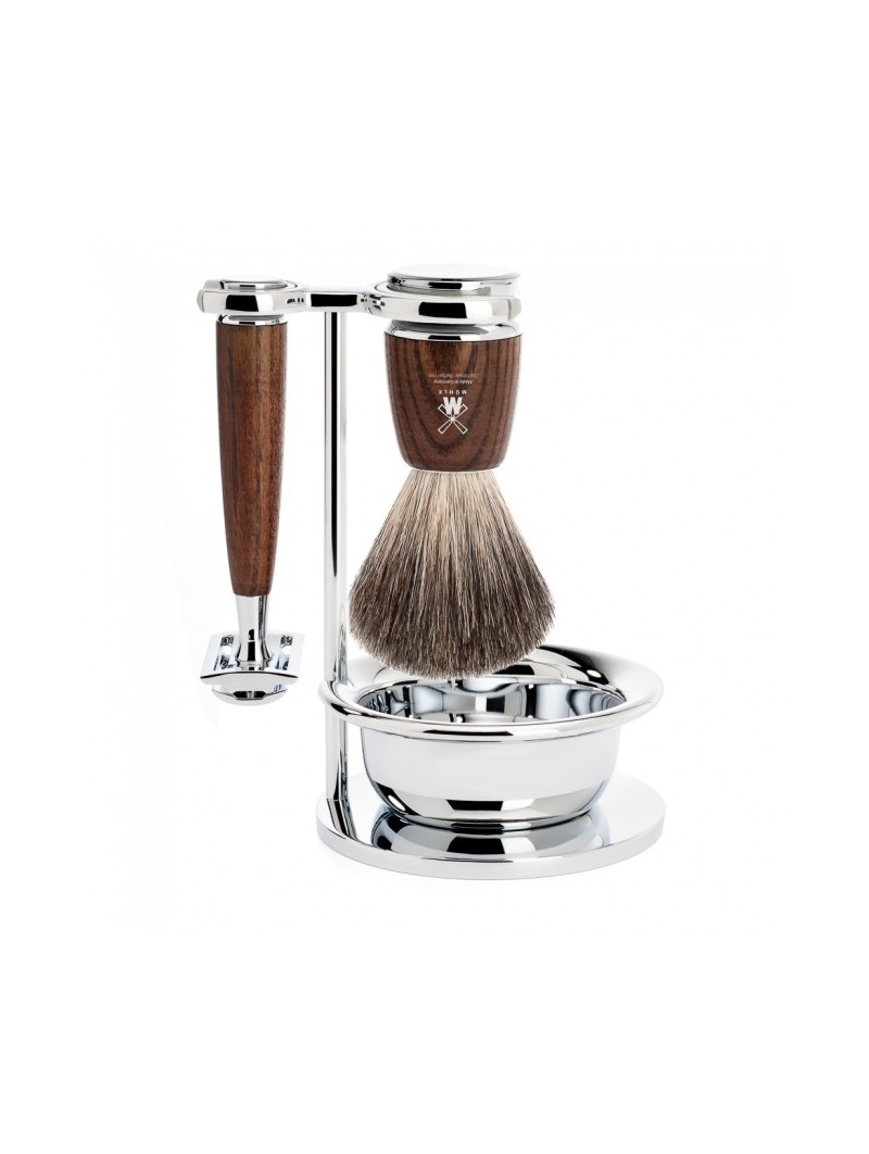  Set Afeitado Mühle Brocha Afeitar Tejón Punta Plata & Maquinilla Tradicional R108