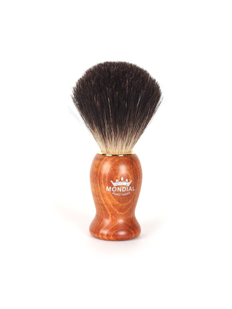 Mondial Nelson Pure Badger Shaving Brush Wooden Maple Handle