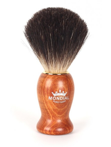 Mondial Nelson Pure Badger Shaving Brush Wooden Maple Handle