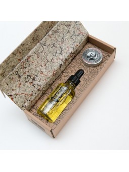 Pack Regalo Aceite y Cera Bigote Ricki Hall Booze & Baccy Captain Fawcett