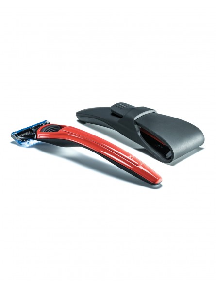 Set de Maquinilla de Afeitar Gillette Fusion Roja Cooper y Funda Silicona Bolin Webb