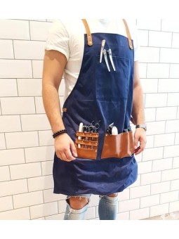 Barber Pro Barber Apron Denim Blue