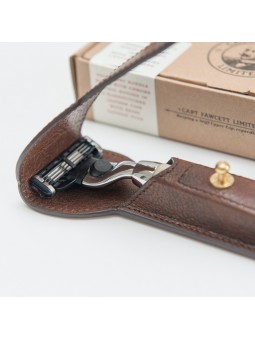 Captain Fawcett Mach 3 Razor wiht Leather Case